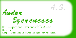 andor szerencses business card